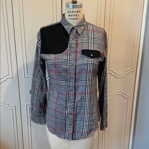 Tasha Polizzi Gray/Red/Blk Plaid snap Button-Down shooting shirt Orvis